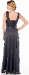 V Neck Ruched Waist with Sash Long Formal Dress  — back