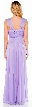 Braid Accent Ruched Long Formal Bridesmaid Dress  — back in Lilac