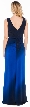 V-neck Wrap Style Ombre Formal Dress with Front Sash — back in Royal Blue