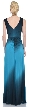 V-neck Wrap Style Ombre Formal Dress with Front Sash — back