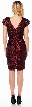 Form Fitting Knee Length Cocktail Dress with Cap Sleeves — back