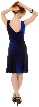 V-neck Short Sleeveless dress with Braid at waist — back in Royal Blue