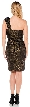Single Shoulder Metallic Cocktail Dress — back