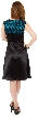 Satin & Lace Short Dress with Detachable belt — back in Black/Teal