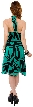 Halter NeckKnee Length Dress in Geometric Print — back