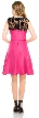 A-Line Short Party Dress with Patterned Mesh Above Bust — back