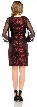 Metallic Knee Length Party Dress with Sheer Full Sleeves — back