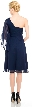 One Shoulder Flutter Sleeve Knee Length Party Dress — back