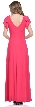 V-Neck Wrap Style Jersey Long Formal Dress — back