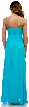 Empire Cut Long Formal Dress with Bejeweled Waist — back