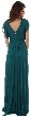 V-Neck Long Formal MOB Dress with Flutter Sleeves — back