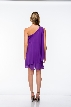 Roman Inspired One Shoulder Draped Cocktail Party Dress  — back