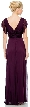 V-Neck Ruffle Sleeves Long Formal Dress with Pleating — back