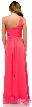 Bejeweled One Shoulder Long Formal Bridesmaid Dress — back in Coral