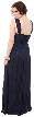 Pearls U-Neck Ruched Long Formal Bridesmaid Dress  — back