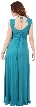 V-Neck Long Formal Dress with Cap Sleeves & Front Slit — back in Jade Green