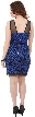 Floral Lace Short Party Dress with Mesh Trim — back in Royal Blue