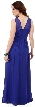 Semi Sheer Top Chiffon Long Formal Bridesmaid Dress — back in Royal Blue