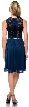 Round Neck Graduation Party Dress with Lace & Silver Belt — back