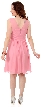 Semi Sheer Top Chiffon Short Party Bridesmaid Dress — back in Dusty Pink