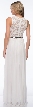 Sheer Lace Top Waist Belt Long Bridesmaid Dress — back
