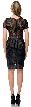 Metallic Lace Peplum Top Fitted Short Cocktail Party Dress — back