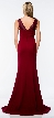 Faux Leather Panel Fitted Long Formal Evening Dress — back