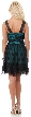 Rosette Pattern Short Formal Party Dress in Mesh — back in Black/Teal