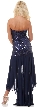 Strapless Sequins Bodice High Low Formal Evening Party Dress — back in Navy