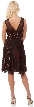 Sheer Neckline Pleated Short Metallic Formal Party Dress — back