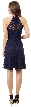 Halter Neck Floral Lace Short Bridesmaid Party Dress — back in Navy