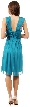 Scoop Neck Broad Shirred Short Bridesmaid Party Dress — back in Jade Green