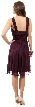 U-Neck Short Party Dress with Pearls & Diamond Accent — back in Plum