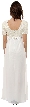 Floral Waistline Detail Short Sleeved Long Formal Gown — back