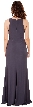 Round Bejeweled Neck Jersey Long Formal Evening Dress — back