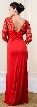 Sequin Lace Sleeves Full Length Formal Bridesmaid Dress — back