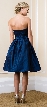 Strapless Solid Color Knee Length Bridesmaid Party Dress — back