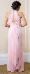 Halter Neck with Pearl Accent Long Formal Bridesmaid Dress — back