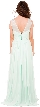 V-Neck Bejeweled Shoulders Ruched Formal Bridesmaid Dress — back in Mint