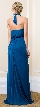 Halter Neck Floral Waist Long Bridesmaid Maxi Dress — back