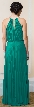 Pleated Halter Neck Blouson Top Long Formal Dress — back