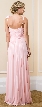 Ruched Bust Floral Shoulder Long Formal Evening Gown — back