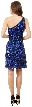 One Shoulder Short Party Dress with Textured Sequins — back