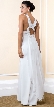 Deep V-Neck Lace Back Long Formal Bridesmaid Dress — back