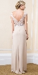 Floral Bodice Bejeweled Waist Long Formal Evening Dress — back