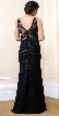 Shimmery Print Lace Detail Long Formal Evening Dress — back