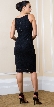 Knee Length Bejeweled Neck Lace Formal Cocktail Dress — back