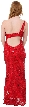 Single Shoulder Stripe Sequined Formal Evening Dress — back
