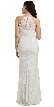 Sleeveless Floral Lace Fitted Formal Evening Gown — back