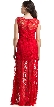 Short Sleeve A-Line Lace Formal Evening Gown  — back